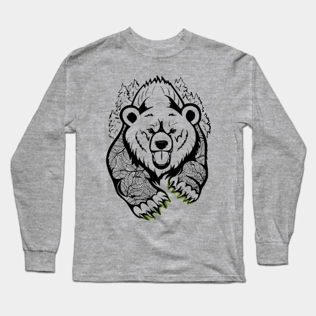 Bear spirit in the wood Long Sleeve T-Shirt by CB_design